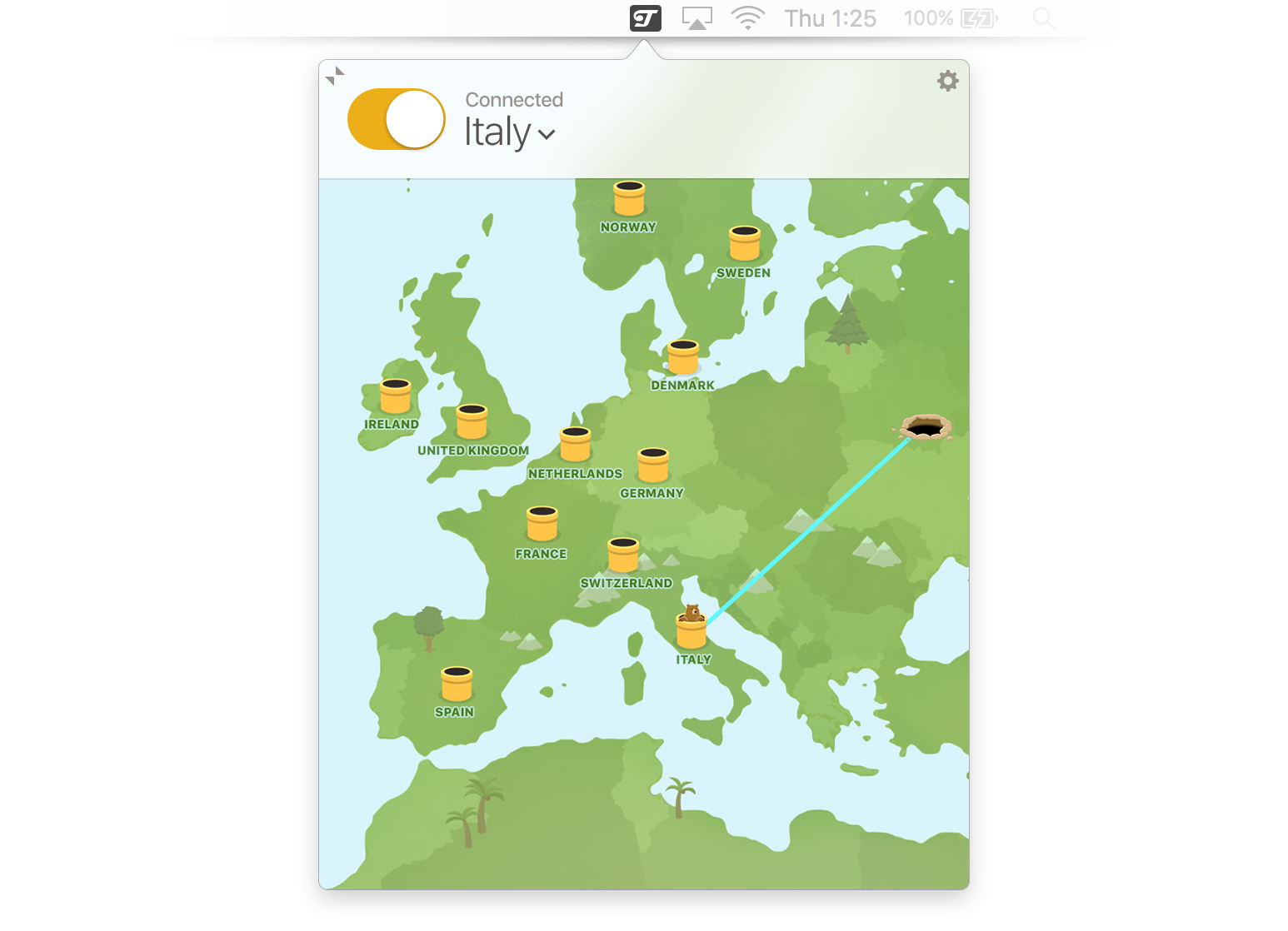 TunnelBear Server Countries and Locations List
